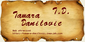 Tamara Danilović vizit kartica